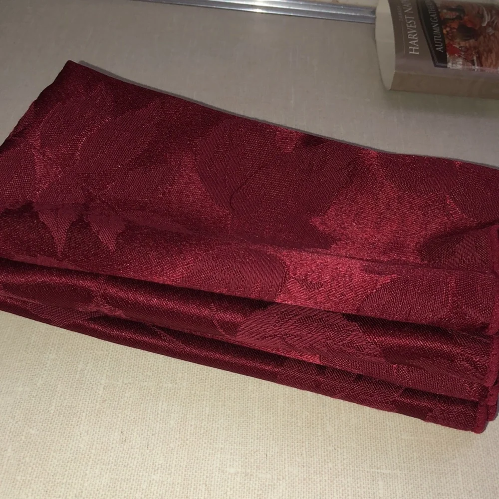 Dasmask Harvest Autumn Gatherings Thanksgiving Napkins Set (4) Burgundy Red‎